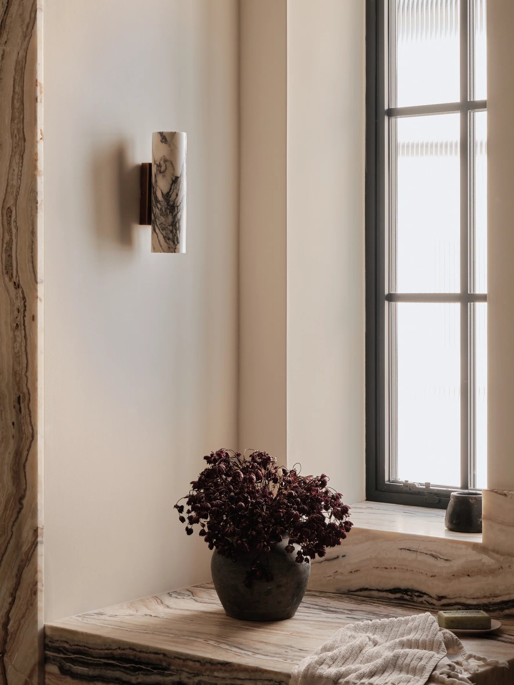 Wandlampe Marmor Up Down Design G9 LED Badezimmer Wandlampe Naturstein | Restfield